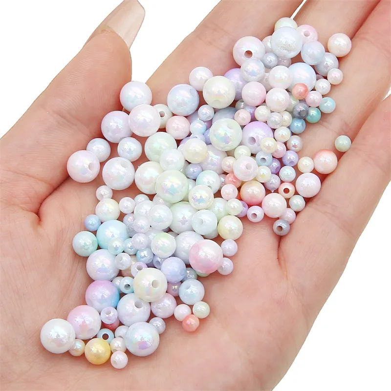 Acrylic Pearl Beads  6mm Round Glossy White Pearl Style – Small Devotions