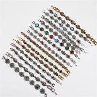 Wholesale 10pcslots Bulk Vintage Metal Bohemian Ethnic Crystal Charm Bracelet For Women Party Gift Mix Style