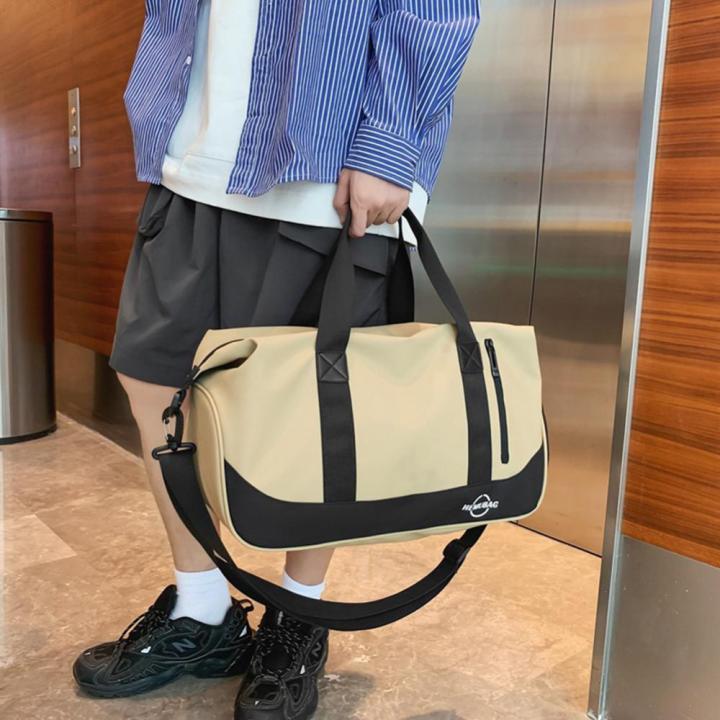 กระเป๋าถืออ็อกซ์ฟอร์ดน้ำหนักเบากระเป๋าออกกำลังกายไปยิมดีไซน์สายรัดรถเข็นกระเป๋าเปียกมีช่องใส่รองเท้า