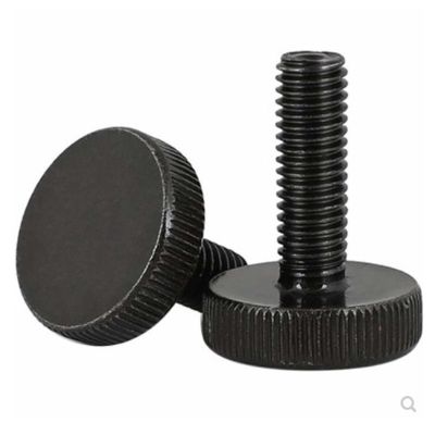 2-20 Buah M3 M4 M5 M6 M8 M10 x 6/8/10 Sampai 50Mm Baja dengan Hitam Knurling Kepala Datar Mengencangkan Tangan Sekrup Jempol