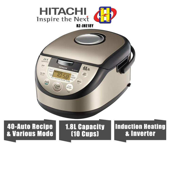 Hitachi Rice Cooker (1.8L/10 Cups) Inverter Induction Heating 40Auto