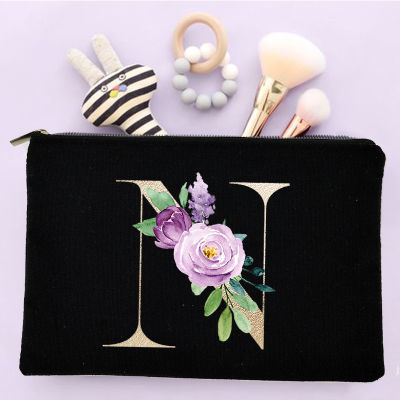 Initial Letter Print Tampon Storage Bags Cute Sanitary Pad Pouches Portable Travel Makeup Case Key Earphone Toiletries Organizer