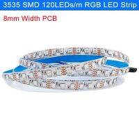 5มม. 3535 SMD 5มม. 8มม. แคบ PCB 5050 SMD 10มม. ความกว้าง120 Led/m RGB แถบไฟ LED เปลี่ยนสีได้12V 24V DC ยืดหยุ่นเทป LED