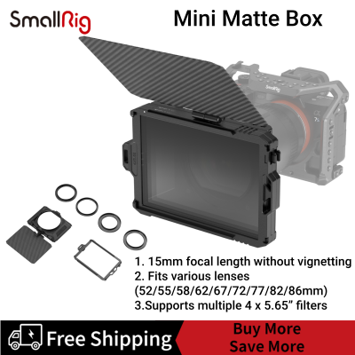 SmallRig Mini Matte Box สำหรับกล้อง DSLR Mirrorless เข้ากันได้กับเลนส์67Mm/72Mm/77Mm/82Mm/95Mm 3196