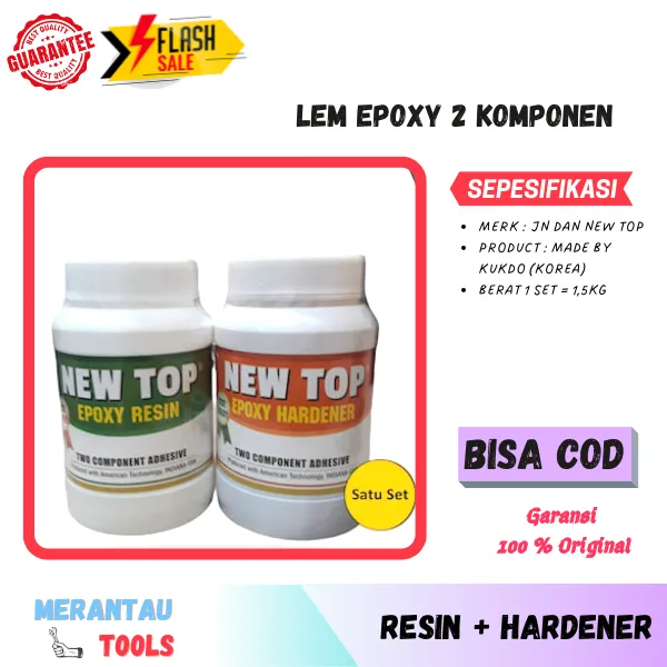 Lem Epoxy 2 Komponen Epoksi Resin Hardener Resin Sk New Top Set Dua