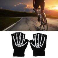 hotx【DT】 Fingerless Gloves Non-slip Half Warm Knitting Outdoor Cycling