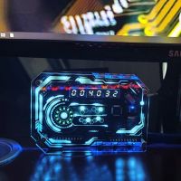 ◊ 2023 Cyberpunk RGB LED Clock Art Technology Sense Game Atmosphere Room Desktop Decoration Accessories 2.0 Inch Six Digital Tube