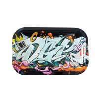 Tinplate Tray Cartoon Printing Decorative Rolling Tray for Tobacco Wrapping Tool 18*14cm Rectangular Baking Trays  Pans