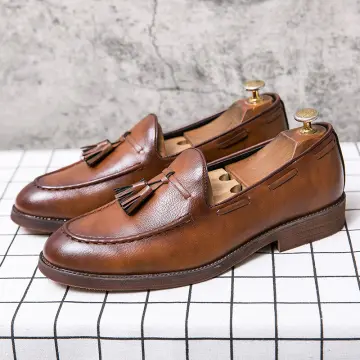 Maroon loafer clearance shoes mens