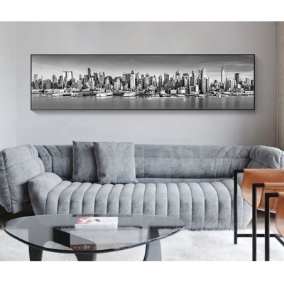 For Living Room Home Decor Posters HD Canvas Paintings 1 Pieces Large Black And White New York City Landscape Wall Art Pictures Wall Décor