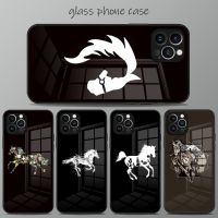 Running Horse Animal Phone Case For IPhone 12Pro 12 13 11 Pro Max Mini X XR XS Max 8 7 6s Plus SE 2020 Tempered Glass Cover