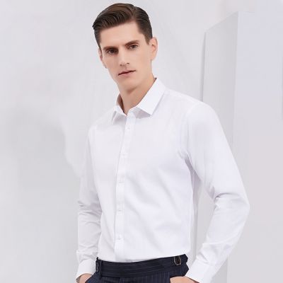 เสื้อชั้นในธุรกิจสังคมทางการเข้ารูปแบบปกติสีขาวเสื้อเชิ้ตสำหรับผู้ชาย,เสื้อ5XL 6XL 8XL 7XL ขนาดใหญ่ Serat Bambu