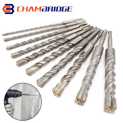 210/250/350mm Round Shank Electric Hammer Drill Bits 10-25mm Cross Type Tungsten Steel Alloy SDS Plus for Masonry Concrete Rock