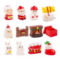 Landscaping Christmas Ornament Mini Resin Model Of Snowman Santa Claus Train Box Bell And Sock Resin Christmas Statues For Flower Pot approving