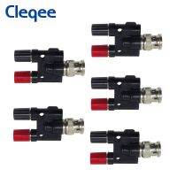 Cleqee P7009 5PCS BNC Male Plug to Two Dual Banana Jack Connector RF Adapter