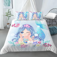 Bedding Set Crib Cute Duvet Cover for Baby Kids Children &amp; Pillowcase Cartoon Mermaid Edredones Niños Girls Princess Quilt Cover