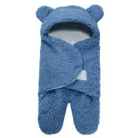 0-6 Months Baby Cute Sleeping Bag Newborn Split-legged Swaddle Warmth Plus Velvet Quilt Split-legged Sleeping Bag Solid Color