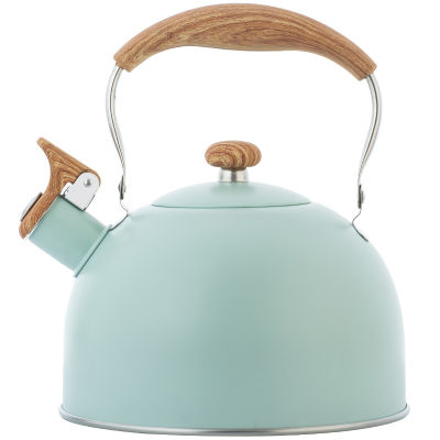 2.5L 2.5 Liter Whistling Tea Kettle 2.5L Stainless Steel Whistling Tea Kettle Food Grade Teapot For Make Tea Boil Water Compatible Gas Stoves Induction Cookers 2.5 Liter Whistling Tea Kettle Whistle Kettle Tea Kettle