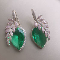 Bilincolor fashion leaf and green water drop earring for women