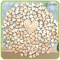 CUFEI 100PCS น่ารัก ชนบท DIY หัวใจรักไม้ อุปกรณ์งานฝีมือ ตกแต่งงานแต่งงาน กระจายตาราง