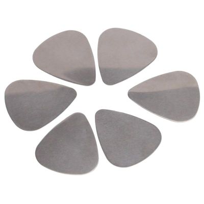 6x Stainless Steel Guitar Picks - Silver