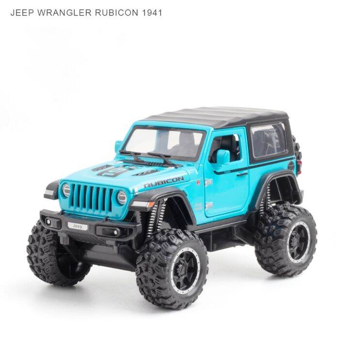 รถจี๊ป1-32-wrangler-rubicon-หุ่นอัลลอยออฟโรดรถของเล่นหล่อโลหะรถของเล่นเสียงและไฟสำหรับเด็กรถ