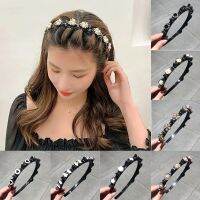 [HOT W] Double Bangs Clip Pearl Headbands สำหรับหญิงสาวดอกไม้ Hairbands ฝาพลาสติกพร้อมคลิป Hairpin ทรงผมอุปกรณ์เสริมผม