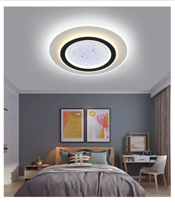 โคมไฟเพดานสามสีแหล่ง-ที่มาของแสงห้องนอนโคมไฟห้องนอนห้องพักโคมไฟโรงแรม