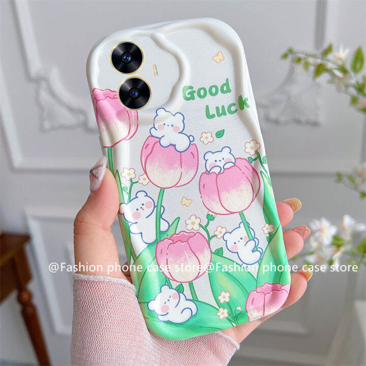 phone-case-เคส-realme-c53-c55-nfc-c30-c30s-c33-c35-realme10-4g-การ์ตูนกระต่ายหมีดอกทิวลิปป้องกันเลนส์ซิลิโคนนิ่มฝาครอบหลัง2023