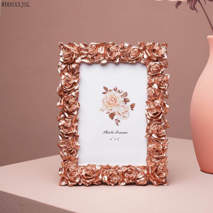 cw-wddsxxjsl-european-style-rose-embossed-photo-frame-ornaments-gold-creative-office-bedside-home-decoration