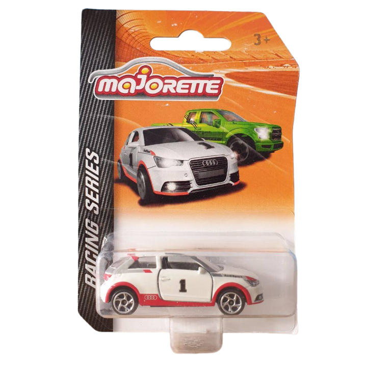 โมเดลรถเหล็ก-majorette-audi-a1-racing-series-white-เปิดประตูรถได้-รถเหล็กของเล่น-โมเดลรถสะสม