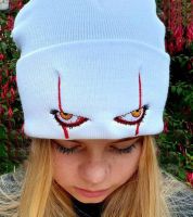 【YD】 Embroidered Woolen Hat Scary Clown Eyes Knitted Warm Hedging Hip-hop 100pcs