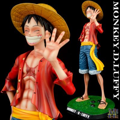 [COD] Oversized 1/4 Piece Net Luffy Hat Smiley Face Big Road Fly Hand Office Aberdeen Statue Desktop Decoration