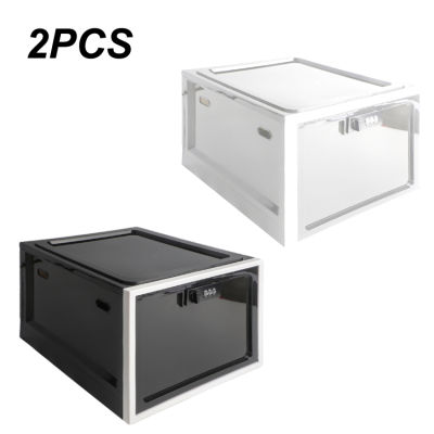 2PCS Lockable Storage Box Medicine Lock Box Versatile Coded Lock Container Clear Childproof Lockable Storage Box For Food and Home Safety