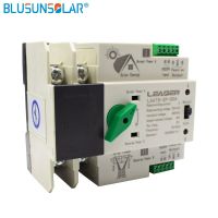 BLUSUNSOLAR 1PCS Din Rail Solar Type 50A 2P ATS Dual Power Automatic Transfer AC Switch for PV Inverter Discounnecting Switch Electrical Circuitry  Pa