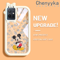 เคส Chenyyka สำหรับ Vivo Y75 5G Y55 5G Y55s 5G 2023 Y33s IQOO U5E Y33E 5G Y52T 5G Y30 5G IQOO Z6 Lite 5G เคสลายการ์ตูนเมาส์มิกกี้น่ารักลวดลายที่มีสีสันสวยงามเคสโทรศัพท์ซิลิโคนนิ่มหนาแบบเคสกันกระแทกทนทานต่อการตก