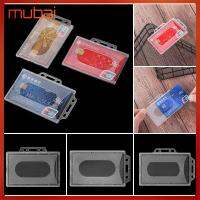 MUBAI 1/3pcs พลาสติกแข็ง พกพาสะดวก อเนกประสงค์ บัตรประจำตัวธุรกิจ ป้าย ฝาครอบป้องกัน ผู้ถือบัตรงาน กระเป๋าบัตรประชาชน ซองใส่การ์ด นามบัตร