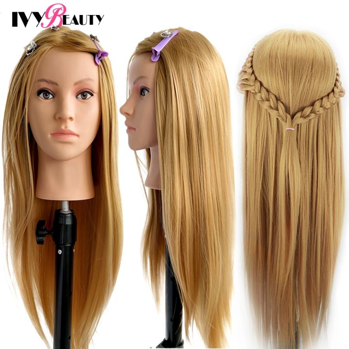 22inch Golden Synthetic Hair Mannequin Head For Braiding Practice And  Styling