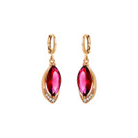 Natural Ruby 18k Gold Earrings for Women Classic Water Drop Fine Jewelry Sales with Free Shipping Clearance Sale