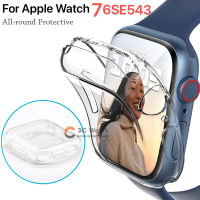 เคสป้องกันหน้าจอสำหรับ Apple Watch,เคสบัมพ์เปอร์ TPU เต็มรูปแบบกระจกกันตกขนาด45มม. 41มม. 44มม. 40มม. อุปกรณ์เสริม42มม. 38มม. แผ่นกระจกกันลื่น I Watch Series 7 SE 6 5 4 3