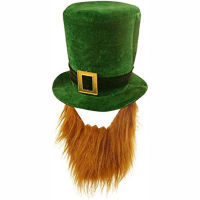 Irish St Patricks Day Hat Fancy Dress Top Hat Beard Festival Party Supplies Cosplay Costume Accessory