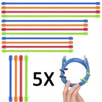 1-5pcsSilicone Cable Ties Reusable Cable Organizer Bendable Home Office Desktop Charging Data Cord Headphonelie Tie Wire Winder Cable Management