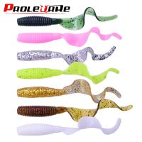 【hot】◕ 10pcs/Lot Worm Soft Baits 6cm 1.8g Tail Jig Wobblers Fishing Lures Tackle Artificial Silicone Swimbaits Carp Bass