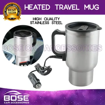 Heated Travel Mug Car Heating Cup 500ml Stainless Steel 12V Travel