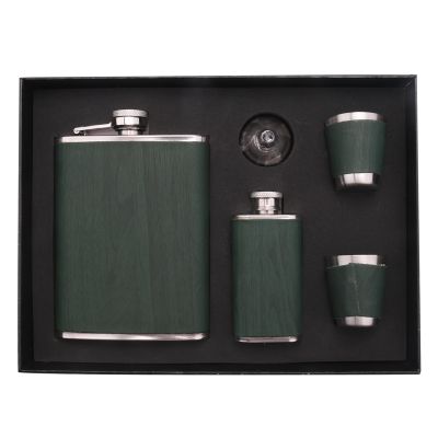Hip Flask Set Stainless Steel Flask of Gifts for Men 260ML Bar Party Camping Barbecue Portable Pocket Flask Green