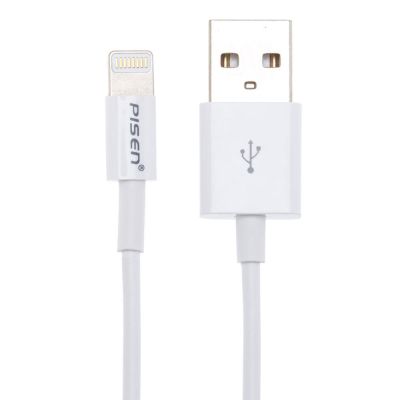 PISEN สายชาร์จ &amp; ส่งข้อมูล Data Transmit and Charging Cable Lighting 1000 mm อุปกรณ์สำหรับรีชาร์จและซิงค์เพื่อโอนถ่ายข้อมูลแบบ 2-in-1 USB 2.0 USB ทุกรุ่น - สีขาว