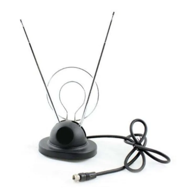 Indoor TV Antenna VHF & UHF HighDefinition TV Antenna with Rabbit Ears