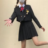 Spring and autumn suit Japanese slimming jacket milk skirt card long short JK uniform college style