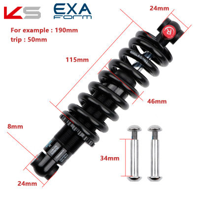 EXA Form 291 R โช้คอัพหลังปรับ Suspension ฤดูใบไม้ผลิ125 150 165 190มม. MTB จักรยานโช้คอัพสำหรับสกู๊ตเตอร์ไฟฟ้า