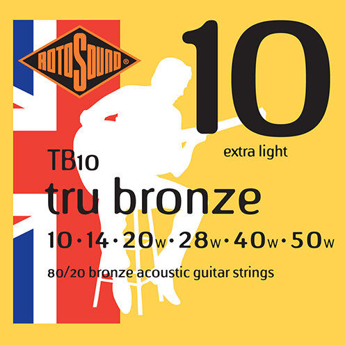 สายกีตาร์โปร่ง Rotosound TB10 Tru bronze Acoustic Guitar Strings